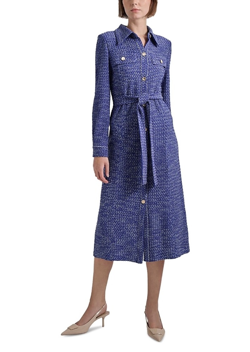 Misook Tweed Belted Midi Shirtdress