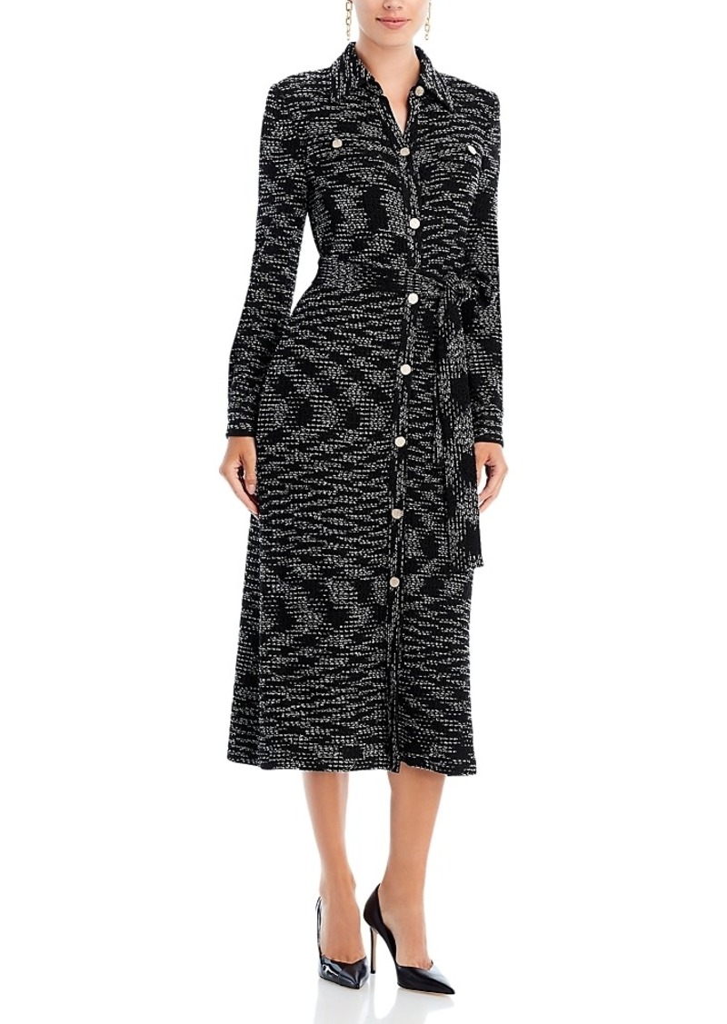 Misook Tweed Belted Midi Shirtdress