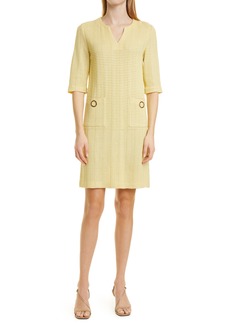 Misook Tweed Knit Shift Dress in Daisy/Macchiato/White at Nordstrom