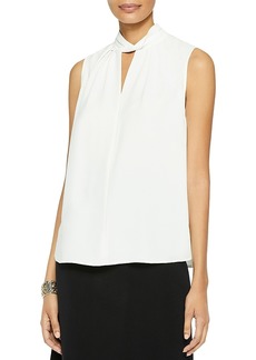 Misook Twist Neck Crepe de Chine Tank