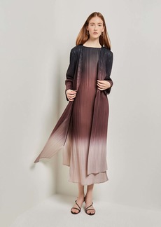 Misook Ombre Open Front Pleated Knit Duster