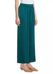 Misook Pleated Charmeuse Wide-Leg Pants