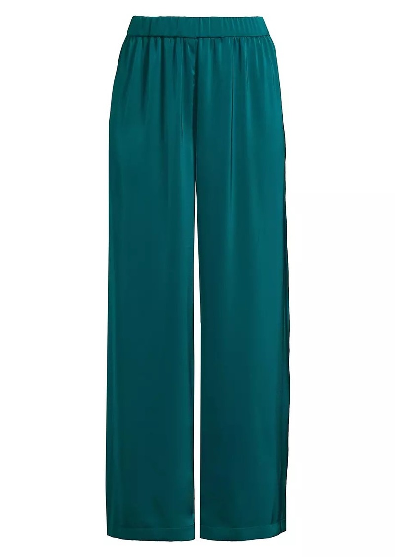 Misook Pleated Charmeuse Wide-Leg Pants