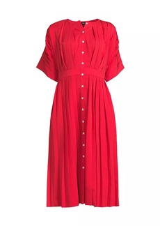 Misook Pleated Dolman-Sleeve Midi-Dress