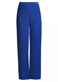 Misook Rib-Knit Wide-Leg Pants