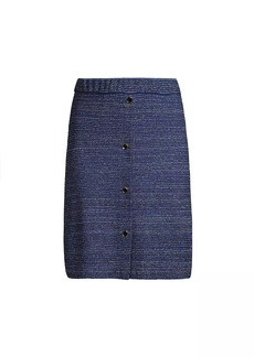 Misook Shimmer Tweed Knit Miniskirt