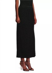 Misook Sparkle Stretch Woven Straight Maxi Skirt