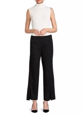 Misook Split-Hem Straight-Leg Pants