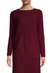 Misook Striped-Knit Cashmere Tunic