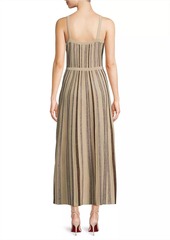 Misook Striped Knit Sleeveless Maxi Dress