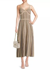 Misook Striped Knit Sleeveless Maxi Dress