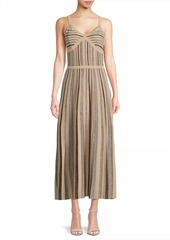 Misook Striped Knit Sleeveless Maxi Dress