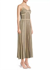 Misook Striped Knit Sleeveless Maxi Dress