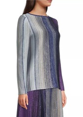 Misook Striped Metallic Knit Tunic Top