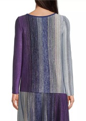 Misook Striped Metallic Knit Tunic Top