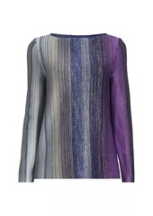 Misook Striped Metallic Knit Tunic Top