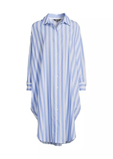 Misook Striped Oversized Midi Shirtdress