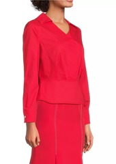 Misook Surplice Neck Peplum Blouse