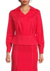 Misook Surplice Neck Peplum Blouse