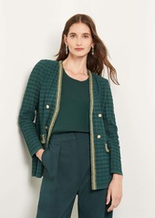 Misook Tailored Intarsia Knit Metallic Accent Jacket