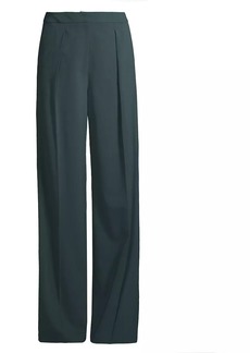 Misook Tailored Stretch Twill Wide-Leg Pants