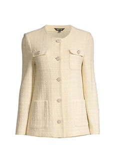 Misook Tweed Faux Pearl-Embellished Jacket