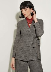 Misook Tweed Side Tie Knit Blazer