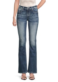 Miss Me Butterfly Mid Rise Flared Leg Jeans