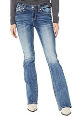 Miss Me Feather Wing Mid-Rise Boot Jean in Medium Blue