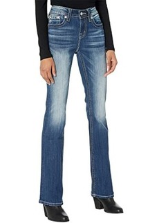 Miss Me Long Horn Mid-Rise Boot Jean in Medium Blue