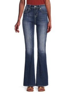 Miss Me Mid Rise Dark Wash Flared Jeans