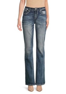 Miss Me Mid Rise Embroidered Bootcut Jeans