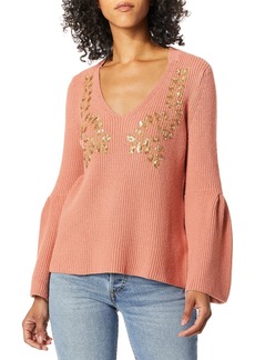 Miss Me Women's Bell Sleeve Embellished Sweater  S