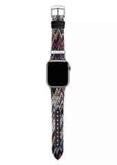 Missoni Apple Watch® Zigzag Multicolor Fabric and Leather Watch Strap/24MM