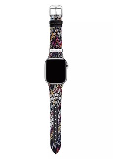 Missoni Apple Watch® Zigzag Multicolor Fabric and Leather Watch Strap/24MM