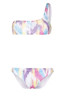 Missoni asymmetric zigzag-weave bikini set