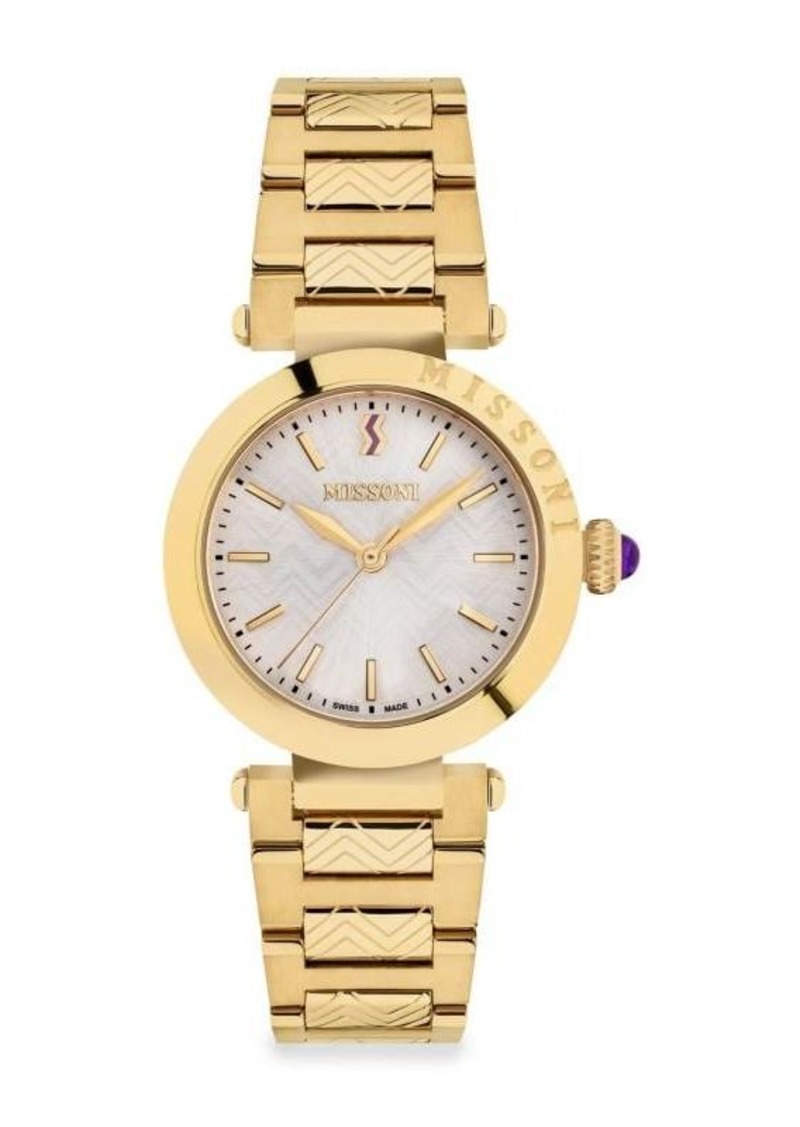 Missoni Atelier 35MM Goldtone Stainless Steel Bracelet Watch