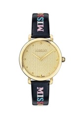 Missoni Champagne & Rainbow Leather Logo Watch