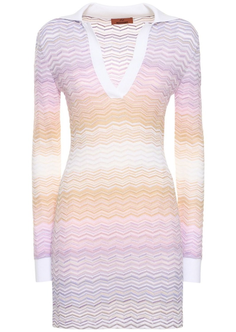 Missoni Chevron Cotton Blend Knit Mini Dress