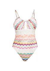 Missoni Chevron Cut-Out One-Piece Swimsuit