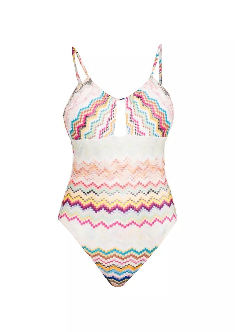 Missoni Chevron Cut-Out One-Piece Swimsuit