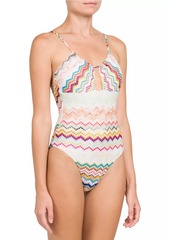 Missoni Chevron Cut-Out One-Piece Swimsuit