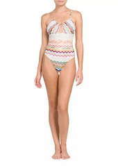 Missoni Chevron Cut-Out One-Piece Swimsuit