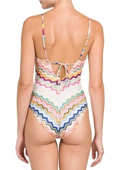 Missoni Chevron Cut-Out One-Piece Swimsuit