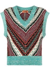 Missoni chevron-design knit top