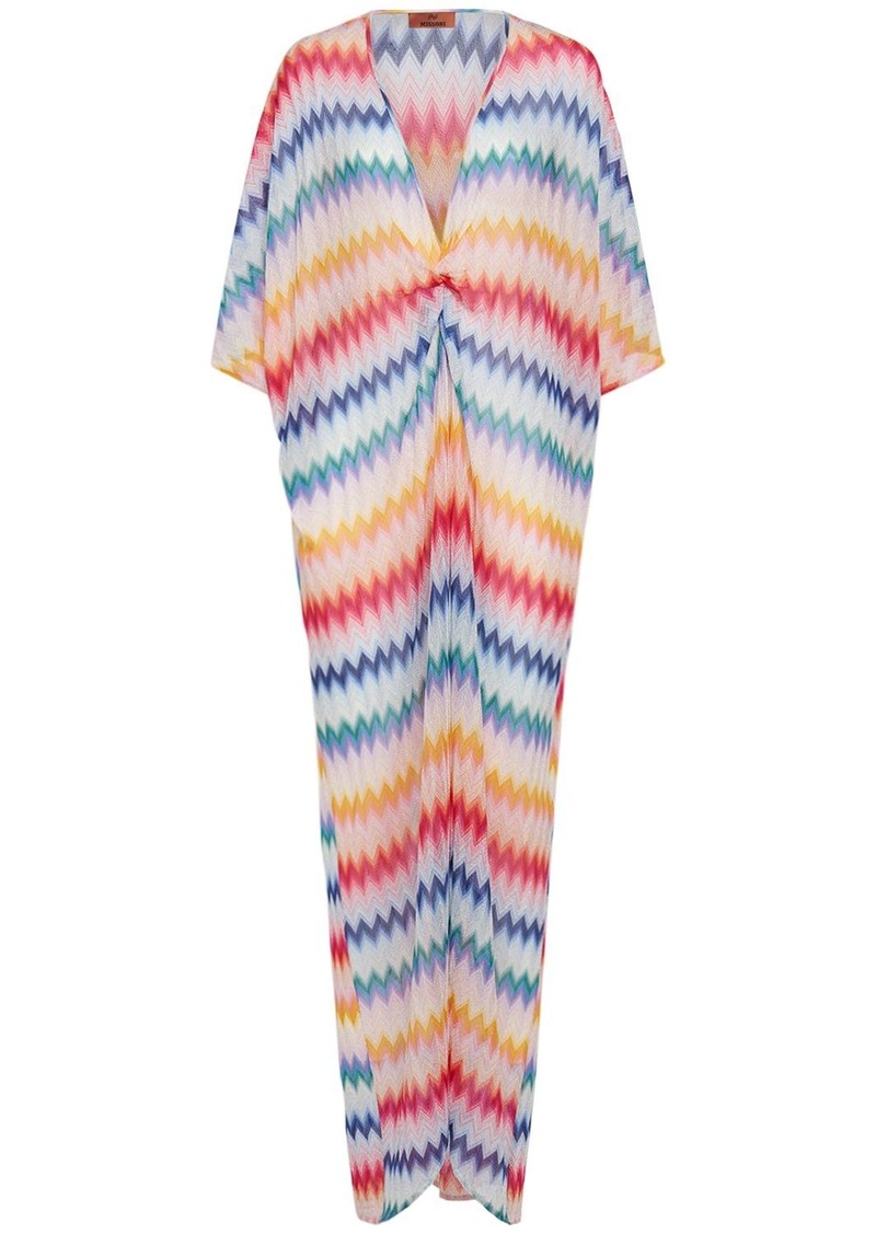 Missoni Chevron Draped Lurex Long Dress