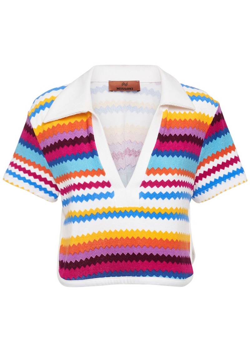 Missoni Chevron French Terry Knit Crop Top