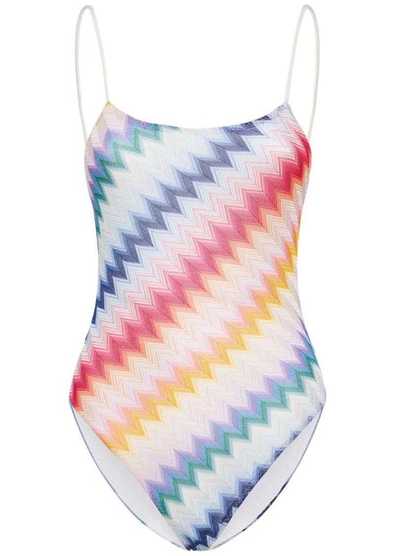 Missoni Chevron Knit One Piece Swimsuit