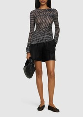 Missoni Chevron Lurex Gathered Long Sleeve Top