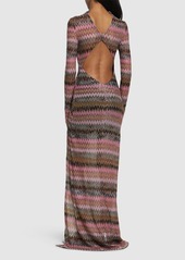 Missoni Chevron Lurex Maxi Dress W/cutout